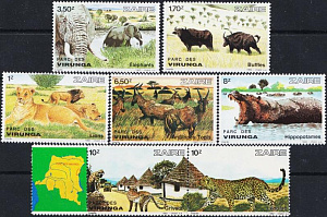 Заир 1982, Фауна Африки, Карта, 7 марок
